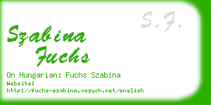 szabina fuchs business card